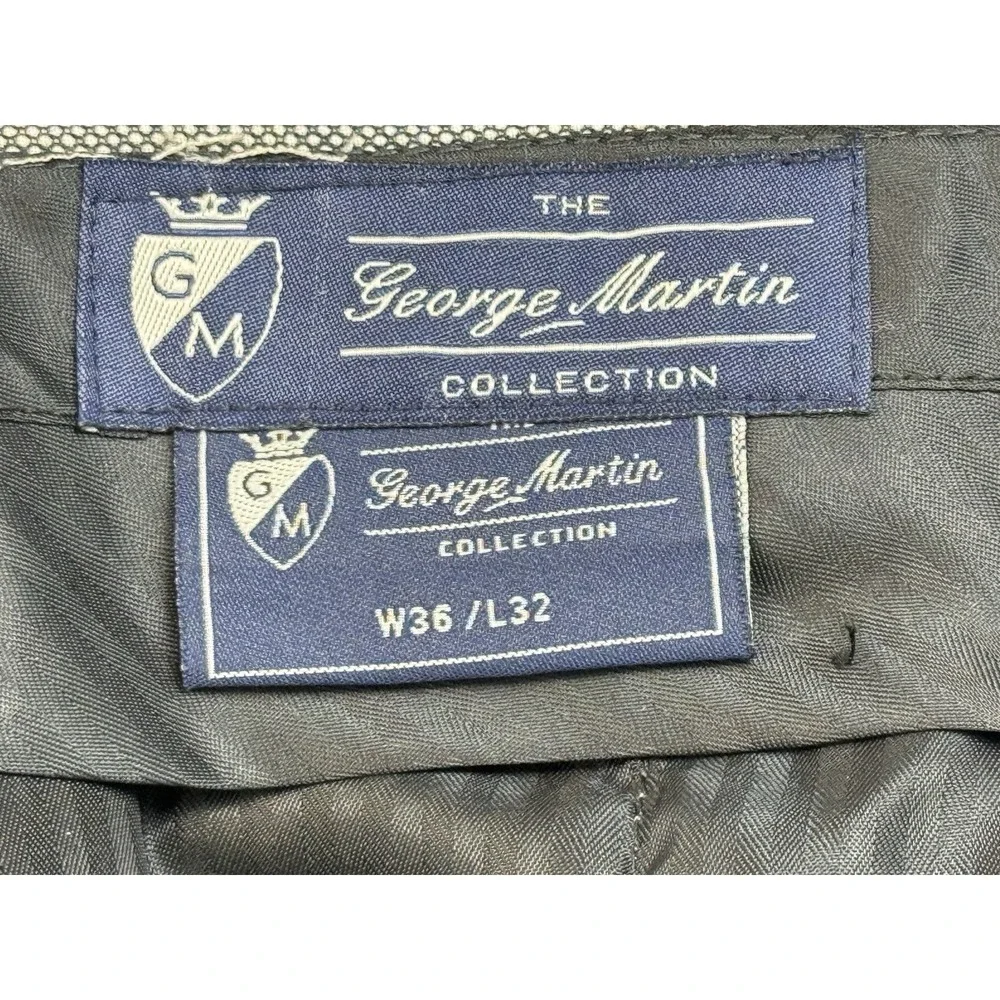NEW George Martin Collection Pleated Pants Mens Size 36W‎ X 32L Pinpoint Grey
